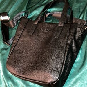 Calvin Klein Black leather tote bag